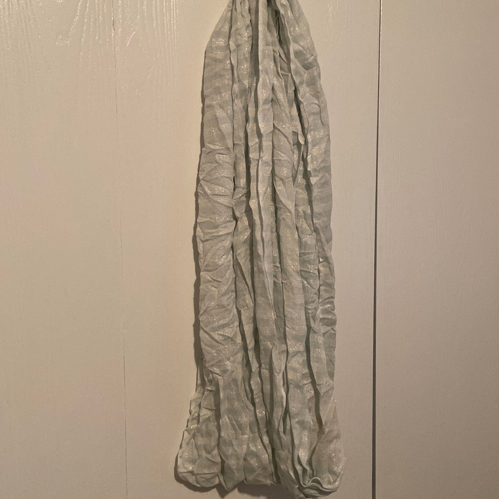 Silver and teal stripes infinity scarf